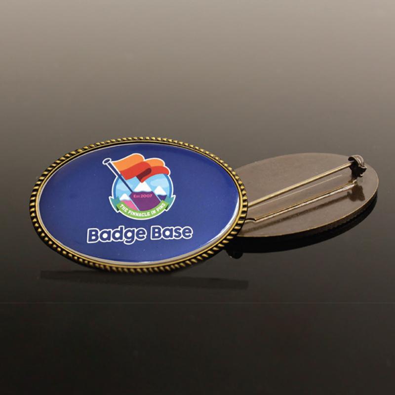 47*31mm Bronze Oval Rope Design Metal Badges